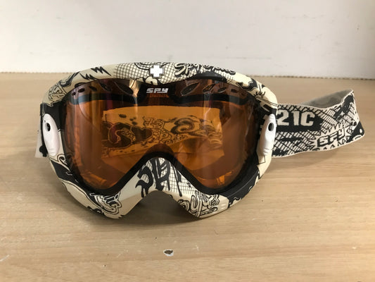 Ski Goggles Adult Size Spy Off White Black With Orange Lense