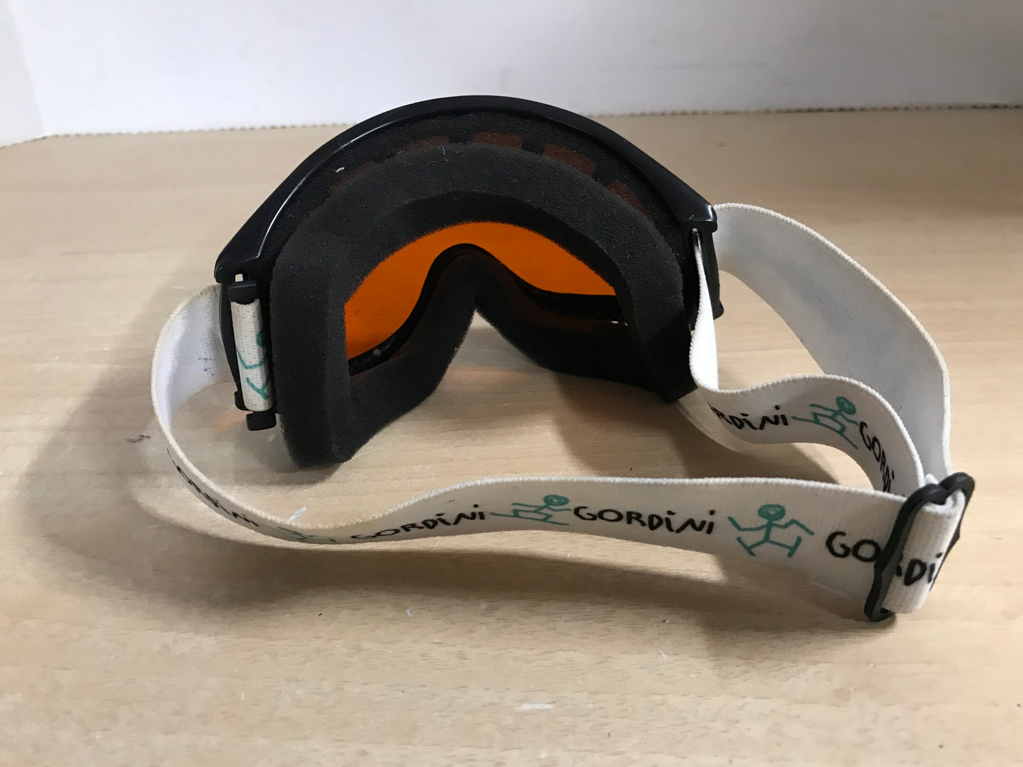 Ski Goggles Child Size 3-4 Age Gordini Black With Orange Lense