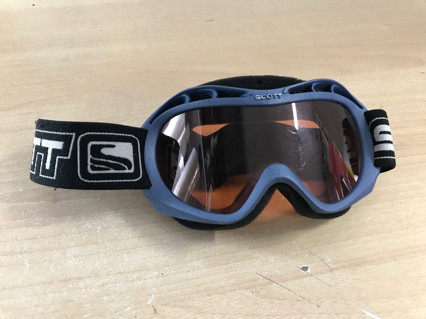 Ski Goggles Child Size 6-8  Scott Blue Black With Orange Lenses
