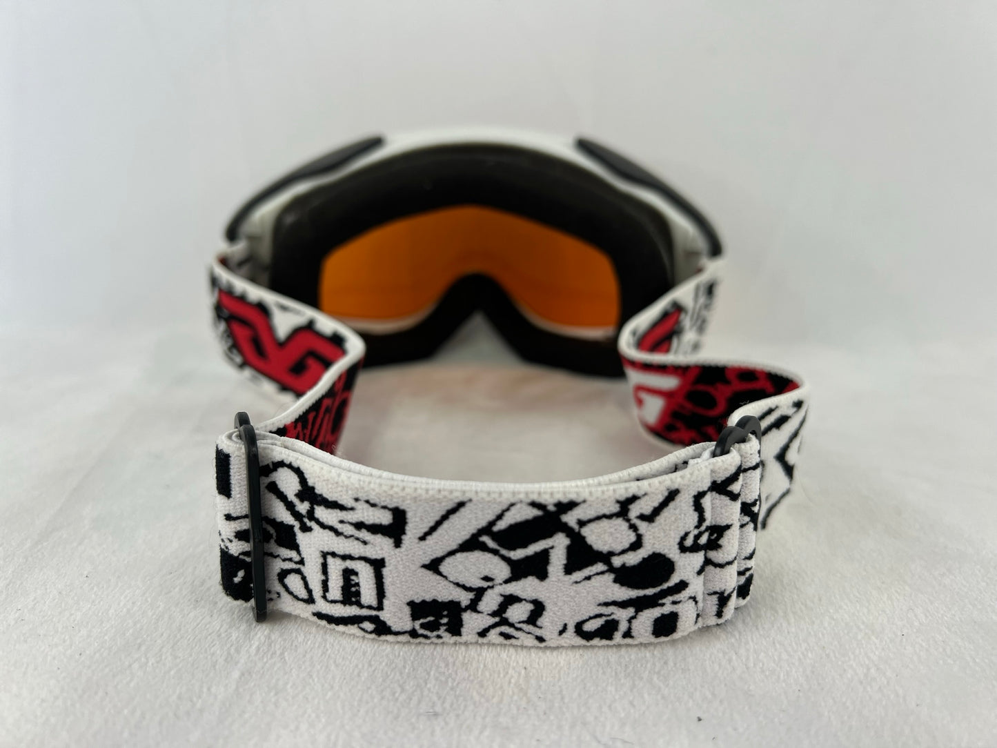 Ski Goggles Child Size 6-8 VG White Black Red Orange Lenses Excellent