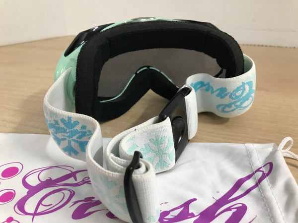Ski Goggles Ladies Size Small Crush Pearl Teal Black With Bag Excellent