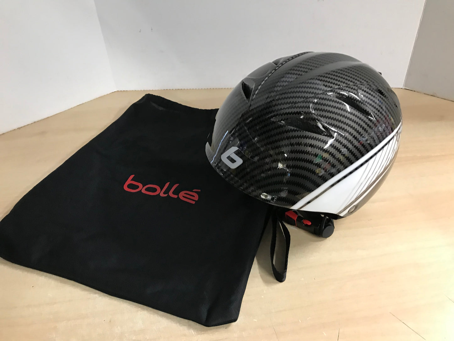 Ski Helmet Child Size 4-7 Bolle Black Grey White With Bag Excellent