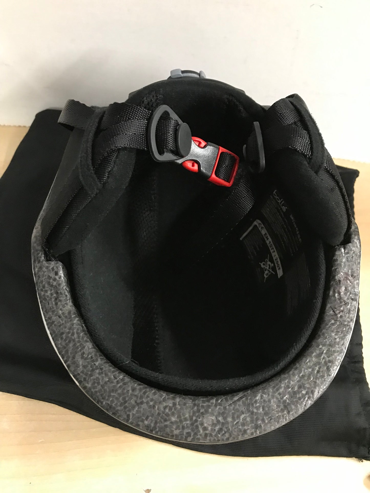 Ski Helmet Child Size 4-7 Bolle Black Grey White With Bag Excellent