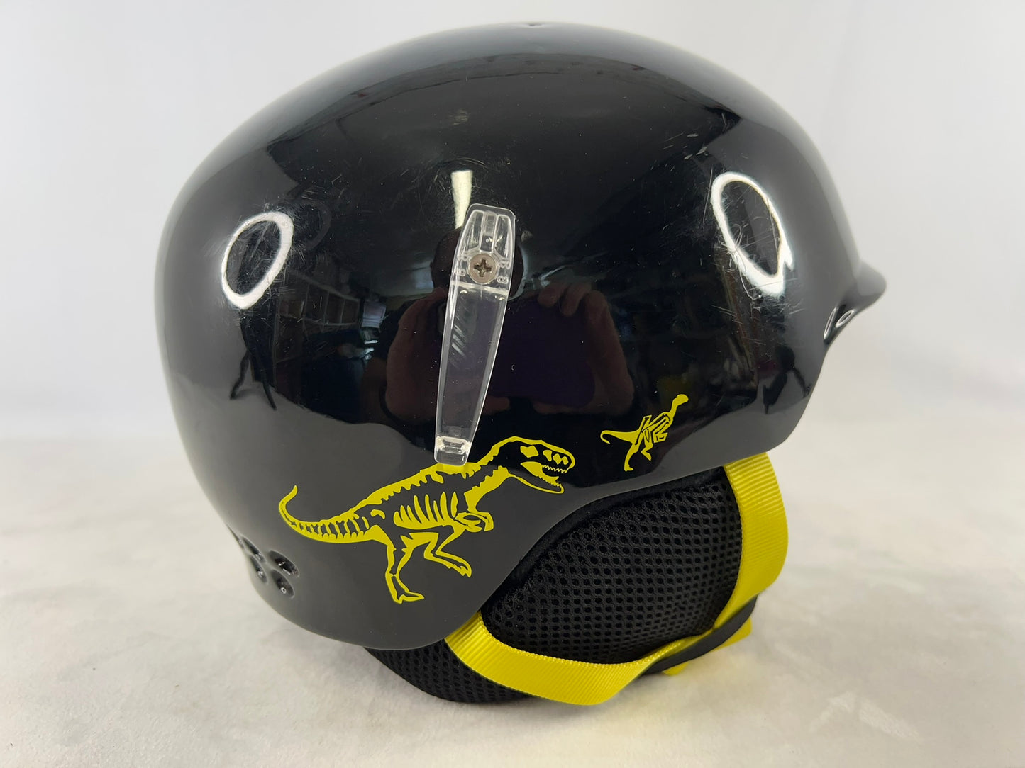 Ski Helmet Child Size 4-7 K-2 Black Lime Dinosaur As New Excellent