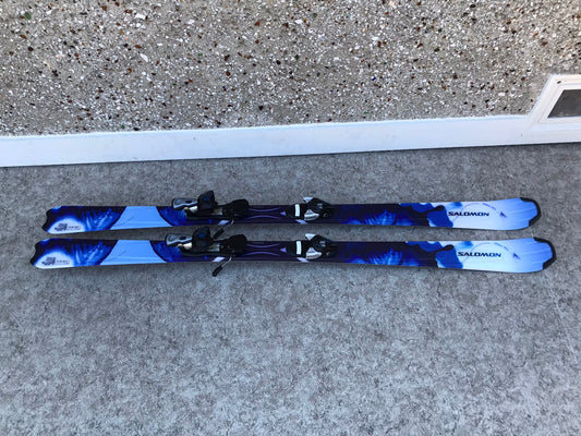 Ski 159 Salomon Blue Multi Parabolic With Bindings Excellent