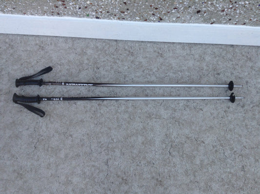 Ski Poles Adult Size 42 inch Salomon Black Silver