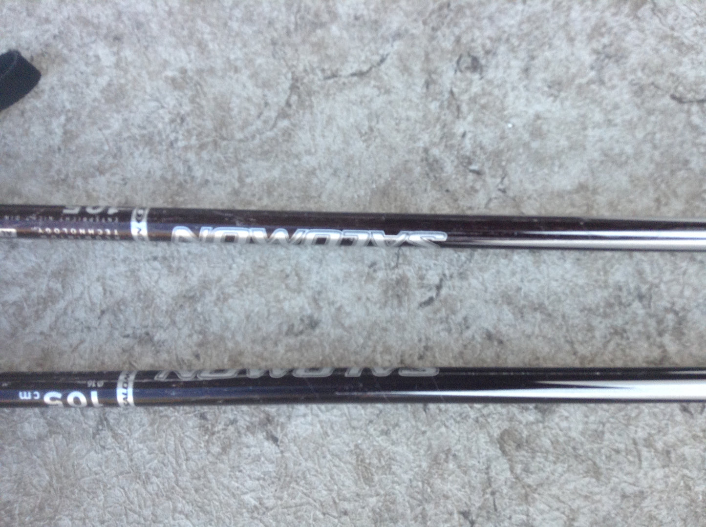 Ski Poles Adult Size 42 inch Salomon Black Silver