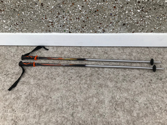 Ski Poles Adult Size 45 inch Elan Magfire Bronze Chrome Orange Rubber Handles Excellent