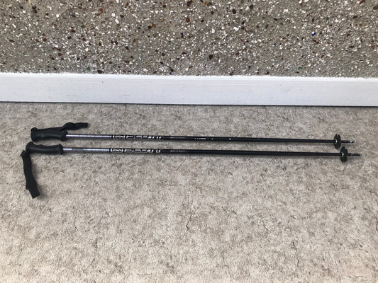 Ski Poles Adult Size 45 inch Scott Chrome Black Rubber Handles Excellent