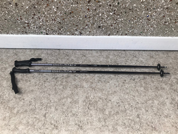 Ski Poles Adult Size 45 inch Scott Chrome Black Rubber Handles Excellent
