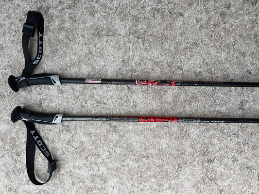 Ski Poles Adult Size 46 inch 115 cm Scott Black Red Rubber Handles