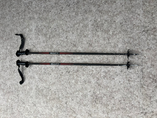Ski Poles Adult Size 46 inch 115 cm Scott Red Grey Rubber Handles