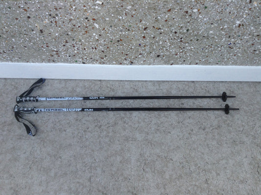 Ski Poles Adult Size 50 inch Gabel Black White Rubber Handles