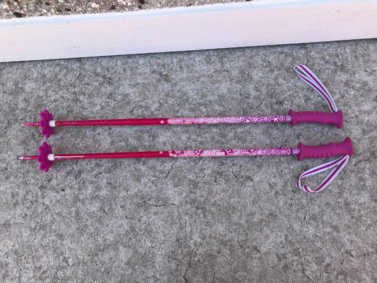 Ski Poles Child Size 30 inch Rossignol Fun Girl Pink Daisy Rubber Grip Handles