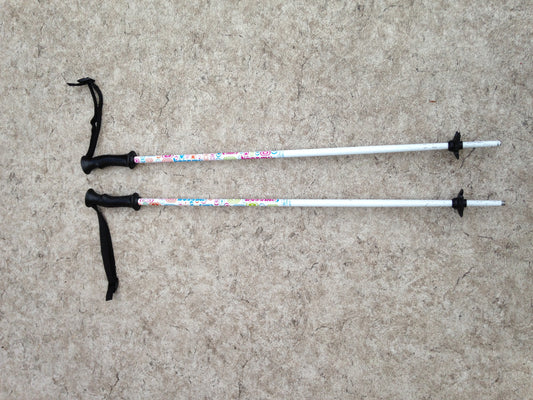 Ski Poles Child Size 31 inch Tecno Sweety White Blue Pink Multi