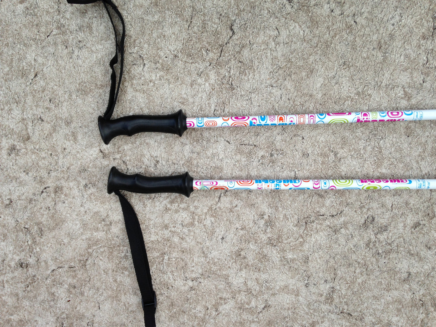 Ski Poles Child Size 31 inch Tecno Sweety White Blue Pink Multi
