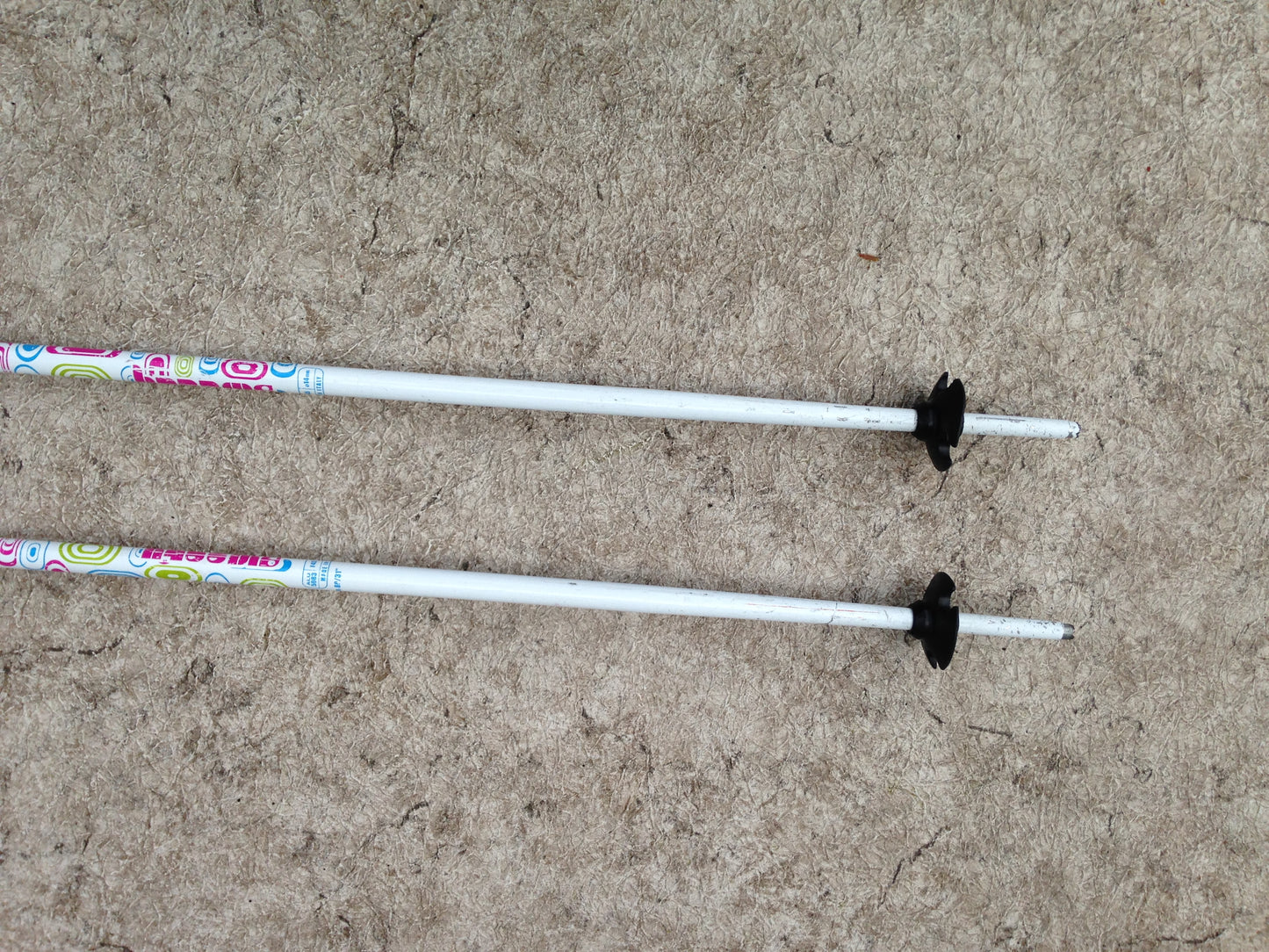 Ski Poles Child Size 31 inch Tecno Sweety White Blue Pink Multi
