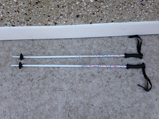 Ski Poles Child Size 35 inch Tecno Sweety White Blue Pink Multi