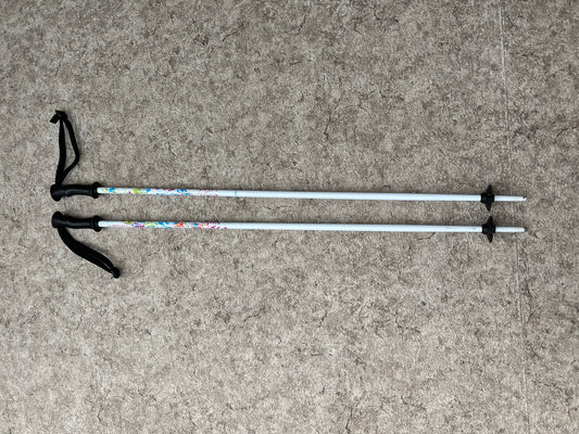 Ski Poles Child Size 39 inch 100 cm Tecno Pro White Pink Multi