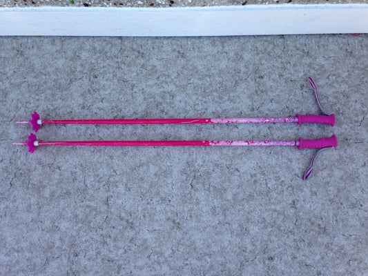 Ski Poles Child Size 42 inch K-2 Pink Daisy Rubber Handles