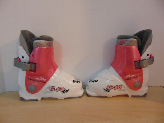 Ski Boots Mondo Size 16.5 Child Size 8 212 mm Tecno Pro Pink White New Demo Model