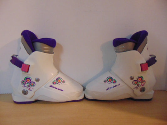 Ski Boots Mondo Size 19.5 Child Size 13 231 mm Nordica Super White Purple