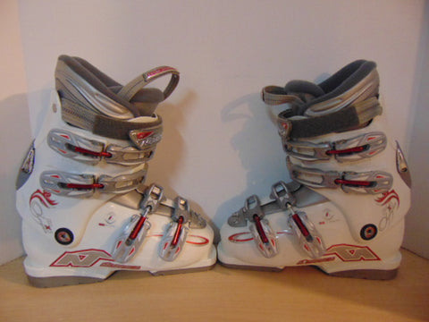 Ski Boots Mondo Size 23.5 Ladies Size 6.5 275 mm Nordica X6 White Red Grey Excellent