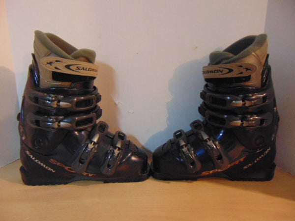 Ski Boots Mondo Size 24.5 Ladies Size 7 280 mm Salomon Sport Denim Blue Grey