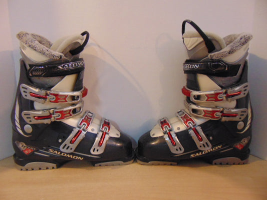 Ski Boots Mondo Size 25.0 Ladies size 8  298 mm Salomon Marine Blue Grey Excellent
