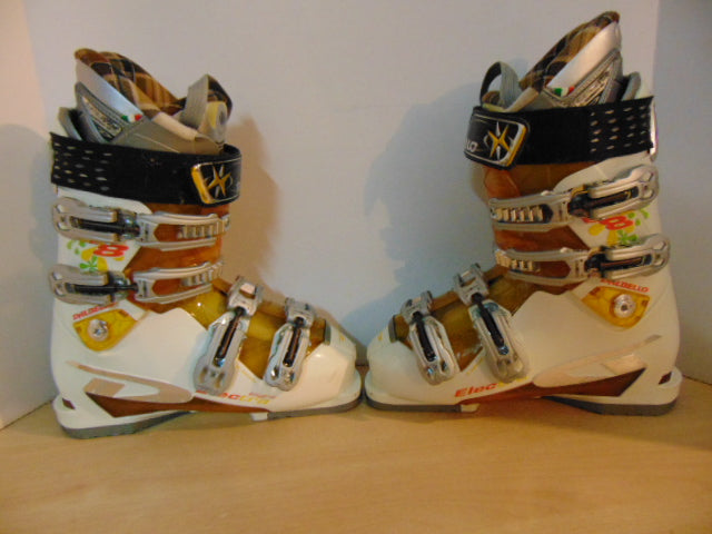 Ski Boots Mondo Size 25.5 Ladies size 8.5  298 mm Dalbello Cream and Gold Excellent
