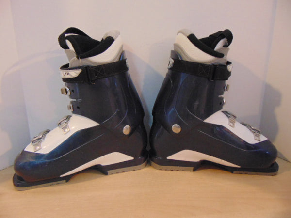 Ski Boots Mondo Size 25.5 Ladies size 8.5  298 mm Salomon Marine Blue White Excellent