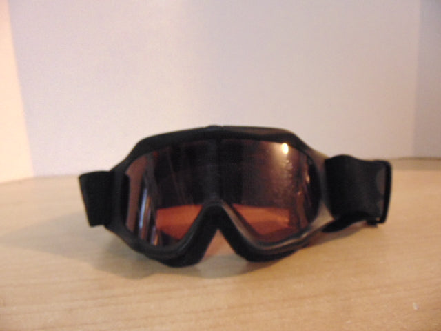Ski Goggles Child Size  6-8 Gordini Black Orange Lense Fits Over Glasses
