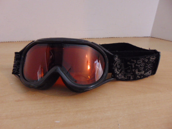 Ski Goggles Child Size 7-9 FireFly Black With Orange Lenses