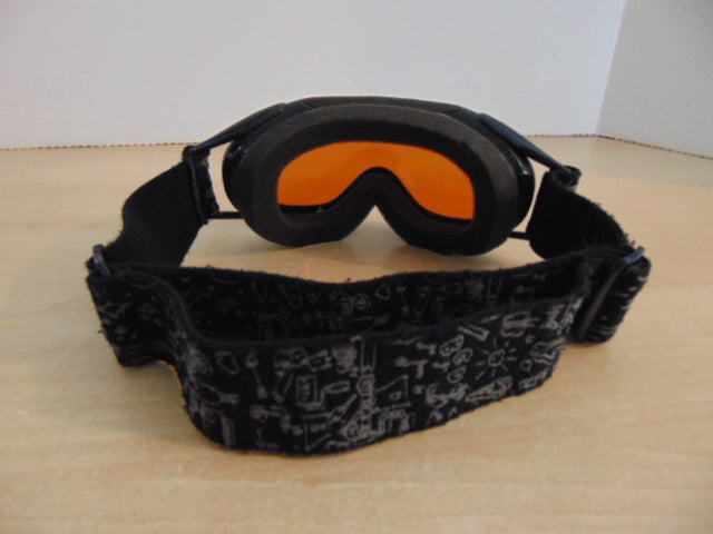 Ski Goggles Child Size 7-9 FireFly Black With Orange Lenses