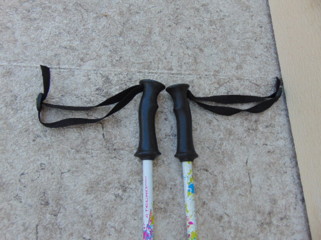 Ski Poles Child Size 35 inch Tecno Sweety White and Multi