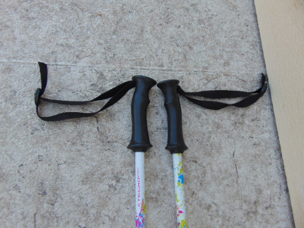 Ski Poles Child Size 35 inch Tecno Sweety White and Multi