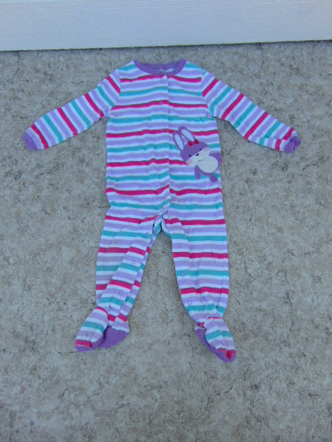 Sleeper Child Size 18 Month Pekkle Purple Stripes Bunny Cotton