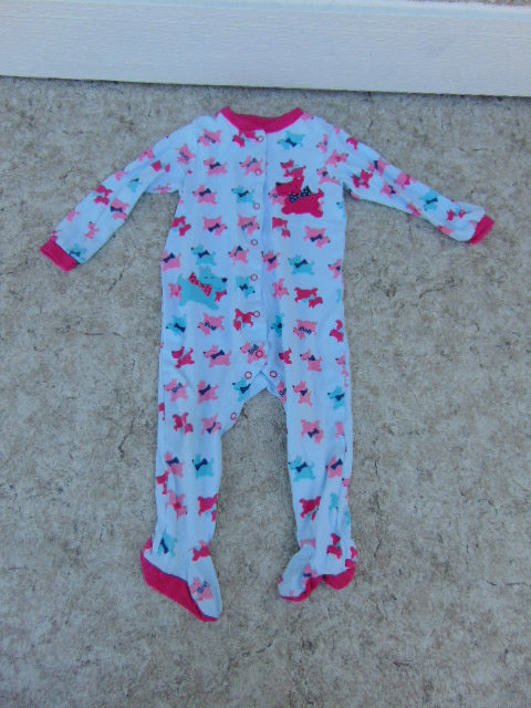 Sleeper Child Size 24 Month Pekkle Aqua Blue Pink Scotty Dog Cotton