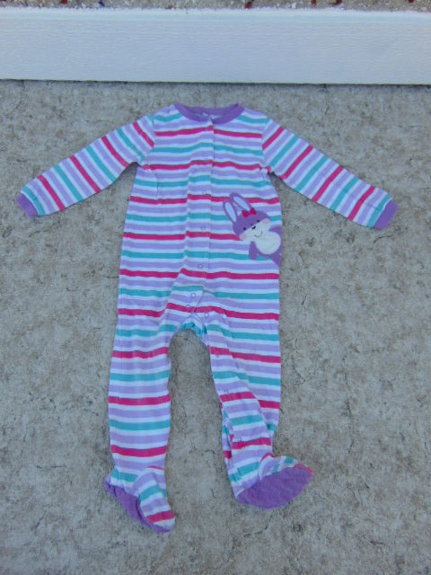 Sleeper Child Size 24 Month Pekkle Purple Stripe Bunny Cotton