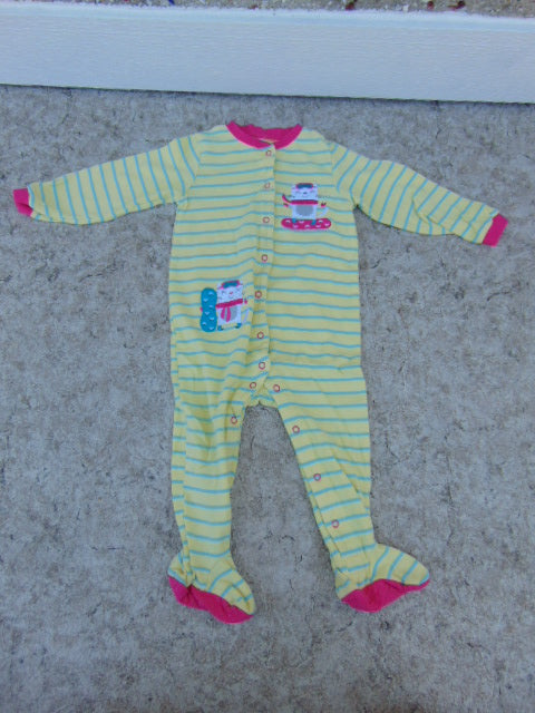 Sleeper Child Size 24 Month Pekkle Yellow Stripe Snowboarder Cotton
