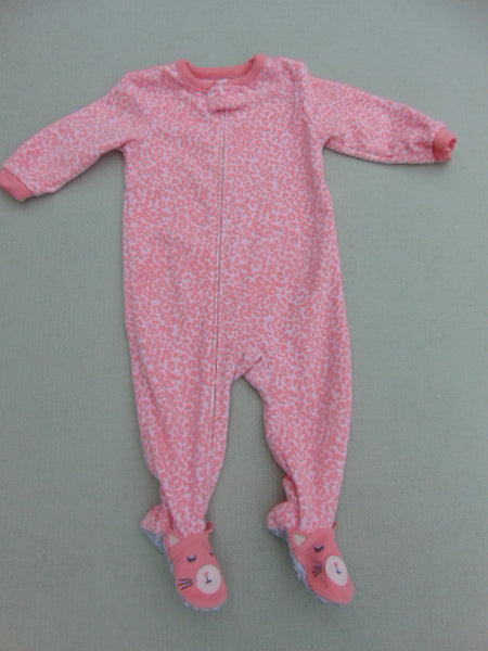 Sleeper Child Size 12 Month Pink Bunny Fleece