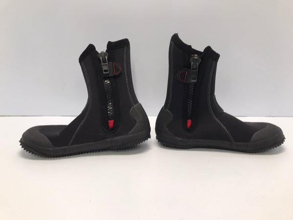 Snorkel Booties Ladies Size 6  Aqua Lung 6.5 mm Neoprene Black Red As New Paddle Kayak Surf