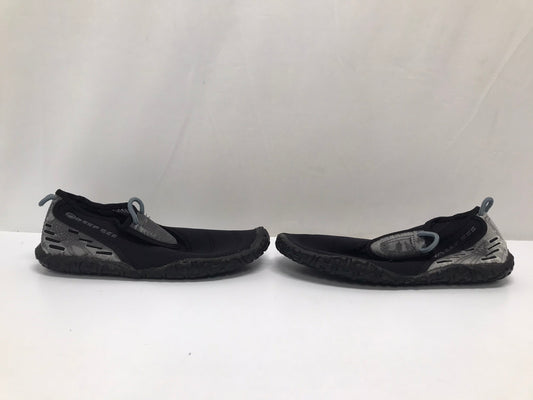 Snorkel Booties Men's Size 8 Ladies Size 9  2 mm Neoprene Deep Sea Paddle Kayak Surf Black Grey