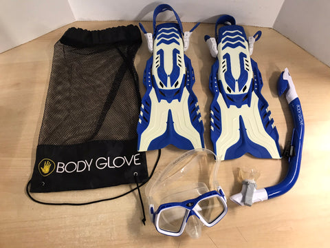 Snorkel Dive Fins Child Size 1-4 Body Glove Blue Cream As new