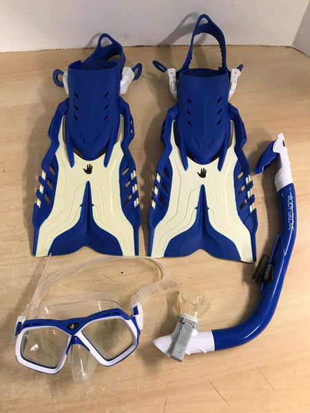 Snorkel Dive Fins Child Size 1-4 Body Glove Blue Cream As new