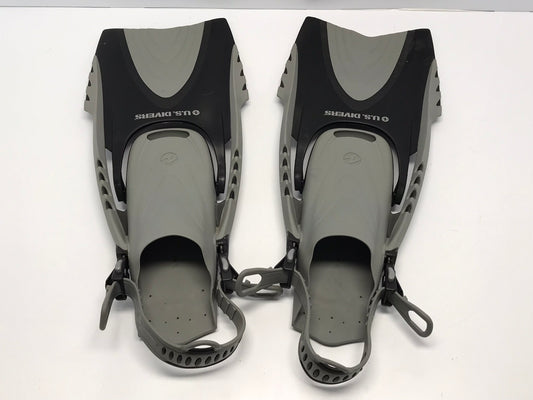 Snorkel Dive Fins Men's Shoe Size 4.5-8.5 Sea Doo Grey Black Excellent