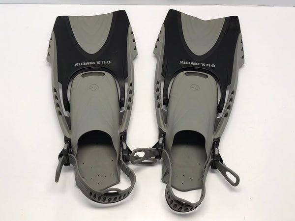Snorkel Dive Fins Men's Shoe Size 4.5-8.5 Sea Doo Grey Black Excellent