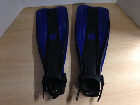 Snorkel Dive Fins  Men's Shoe Size 4.5-8.5 US Divers Blue Black Some Wear and Scratches