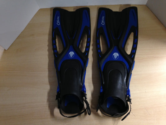 Snorkel Dive Fins  Men's Shoe Size 9-13 Caicos Blue Black Excellent
