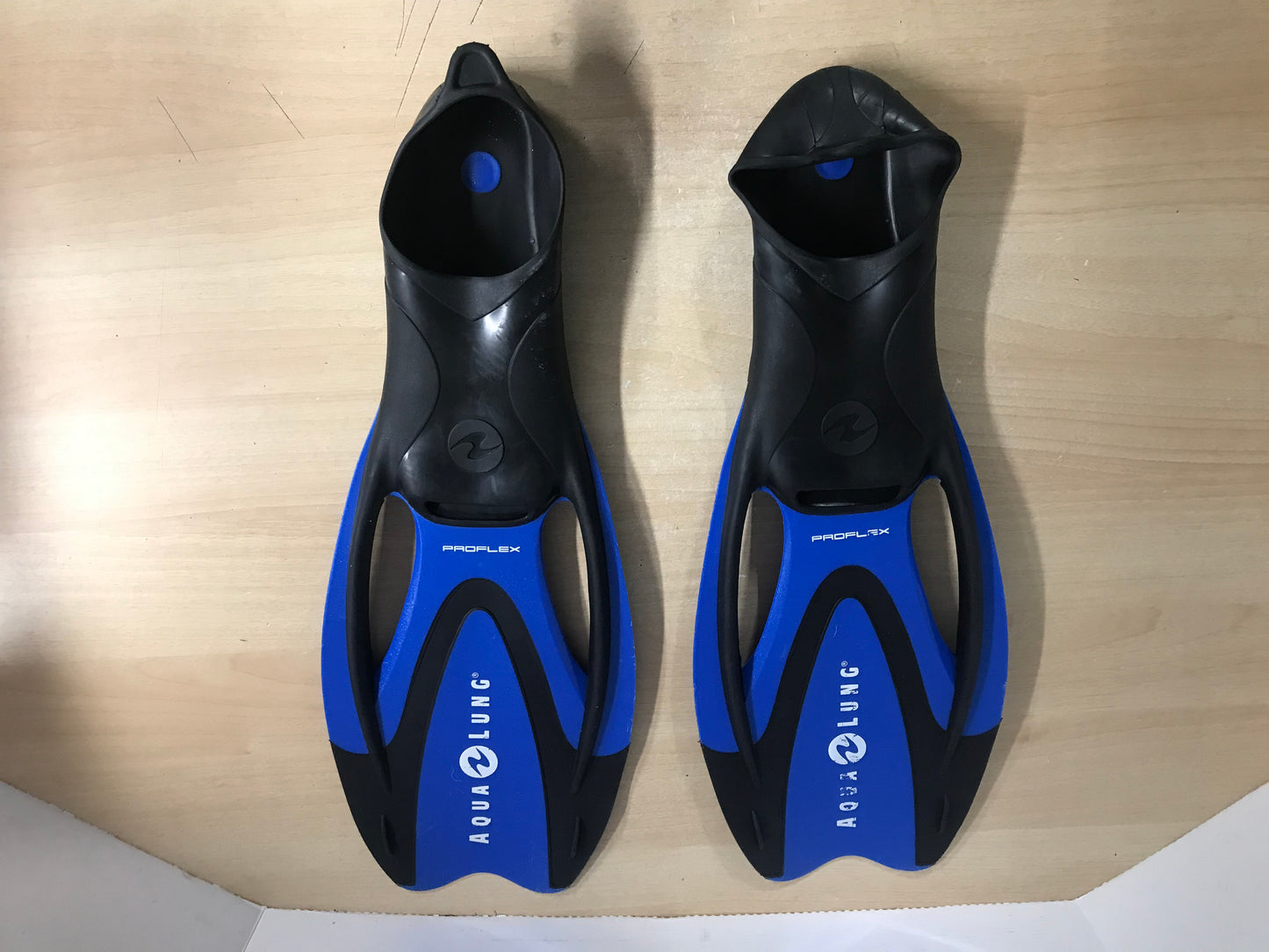 Snorkel Dive Fins Men's Shoe Size 9.5-11 Aqua Lung Proflex Blue Black Excellent